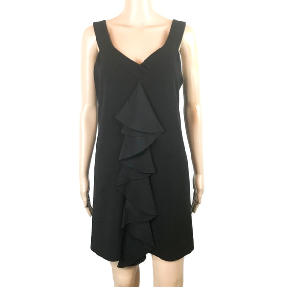 BLACK HALO Black Ruffle 2 Pocket Sleeveless Mini Dress NWT - Picture 1 of 8